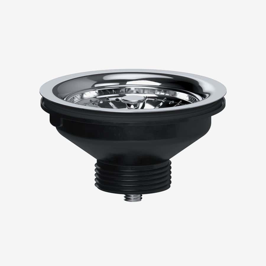 Kitchen Sink Basket Strainer Waste & Stainless Steel Plug Fitting 90mm