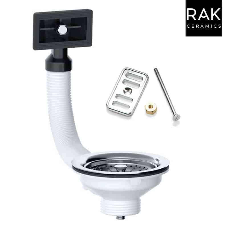Kitchen Sink Overflow Strainer Waste Kit & Cover Plate-12479