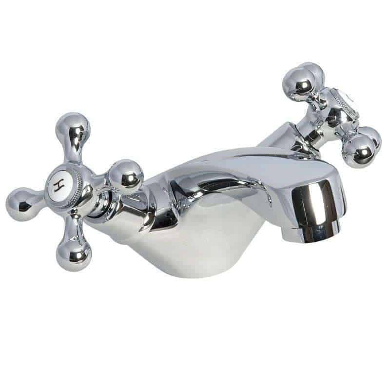 Traditional Design Cross Handle Chrome Basin Mixer Tap -0