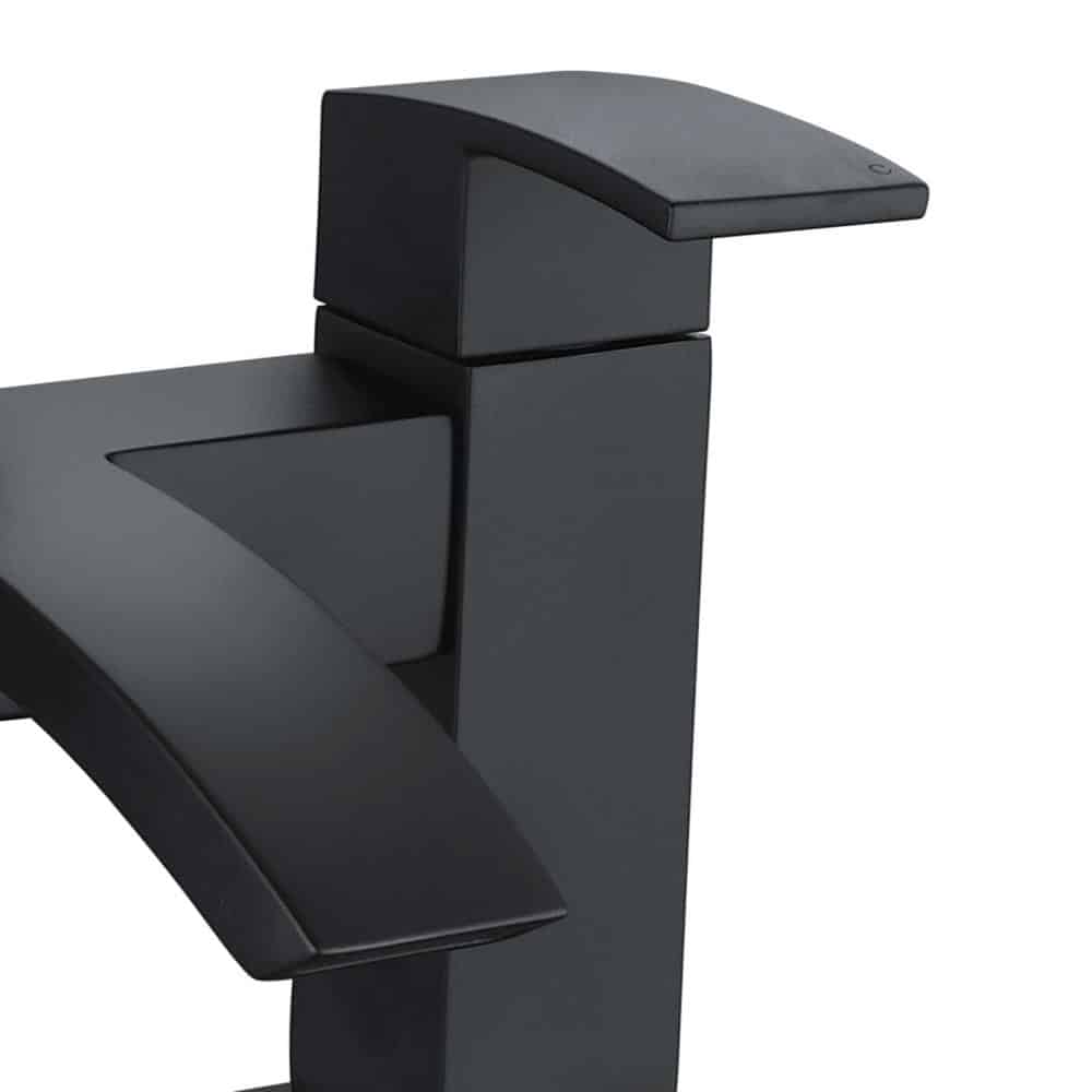 Matt Black Bathroom Tap Set Shower Mixer Tap Incl Hose & Handset (Lucia)-12720