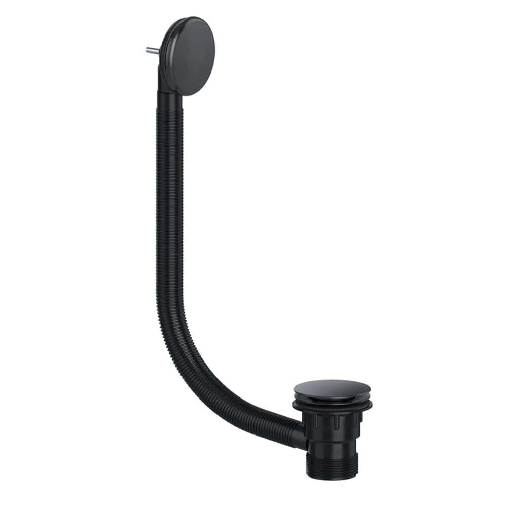 Black Matt Waterfall Basin & Bath Filler Tap Lever Square Deck Mounted Modern-14848