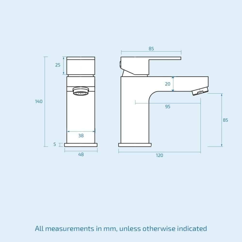 Chrome Bathroom Single Lever Basin Sink Mono Water Mixer Tap swivel Waste Form-10458