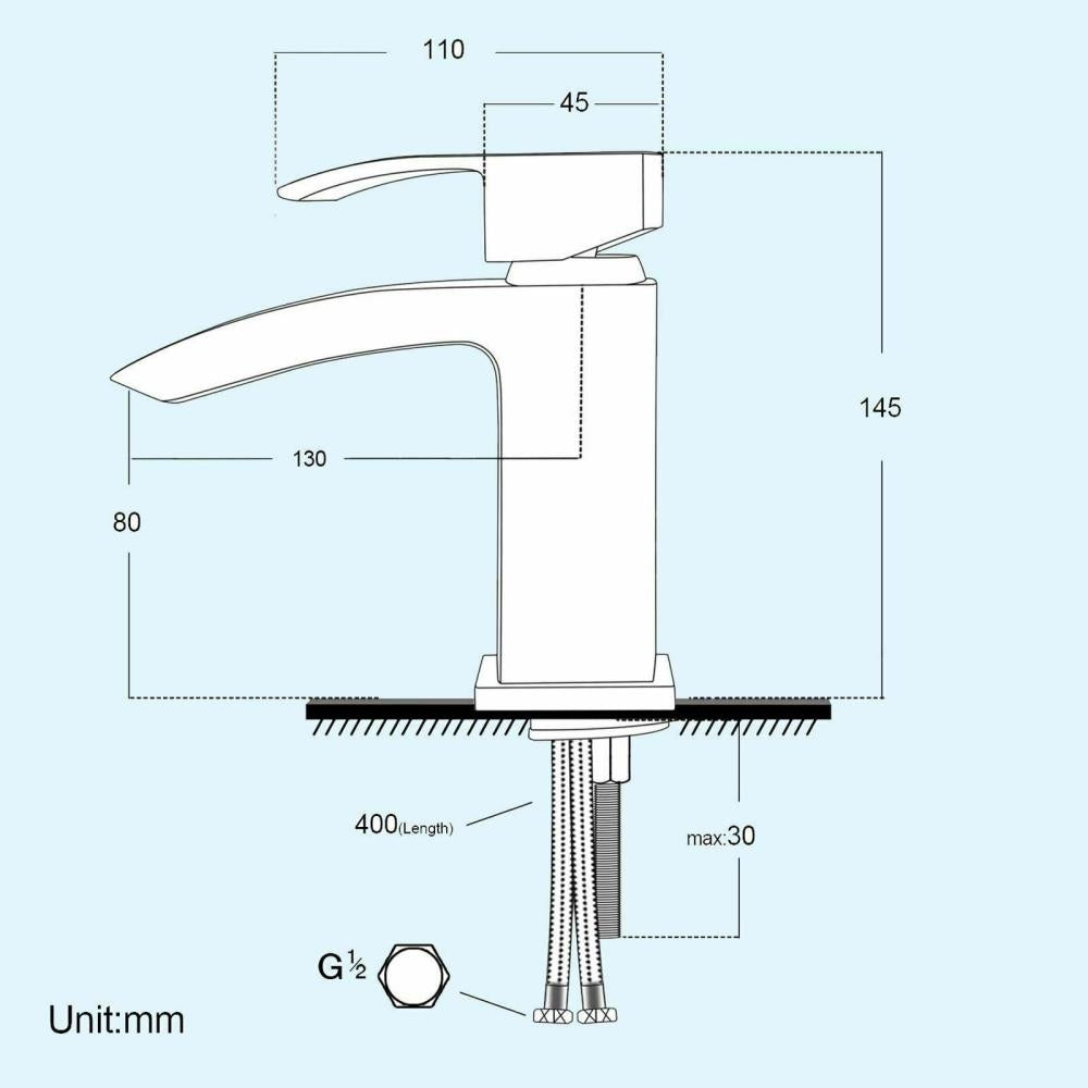 Moss & Britten Matt Black Lucia Basin Mono Mixer Tap & Waste-14895