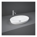 RAK Resort Oval Sit-On Countertop Basin - 580mm Wide - 0 TH - Alpine White