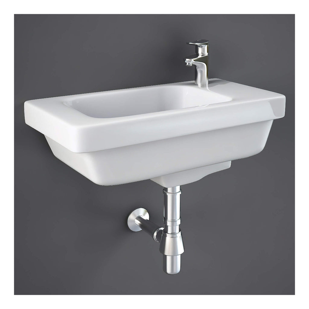 RAK Resort Wall Hung Basin - 450mm Wide - 1 TH - Right Handed - Alpine White