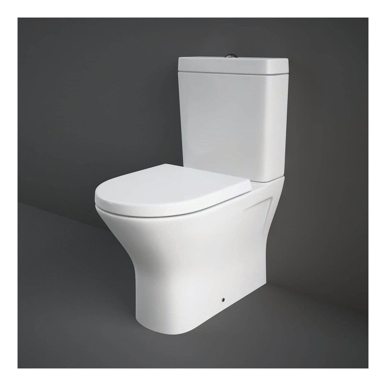 RAK Resort Maxi Rimless Back To Wall Close Coupled Toilet With Cistern And Soft Close Seat - White