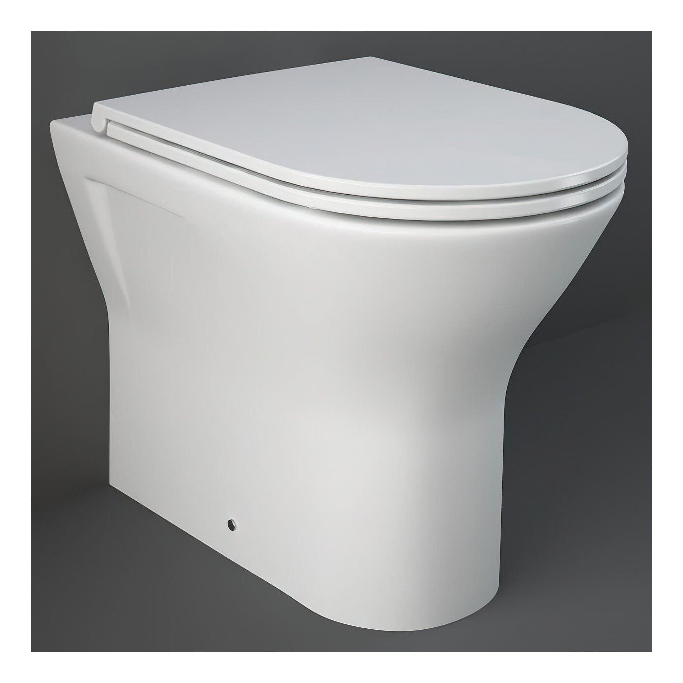 RAK Resort Rimless Back to Wall Toilet With Slim Sandwich Soft Close Seat - White