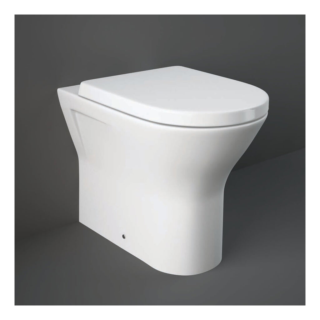 RAK Resort Rimless Comfort Height Back to Wall Toilet With Soft Close Seat - White