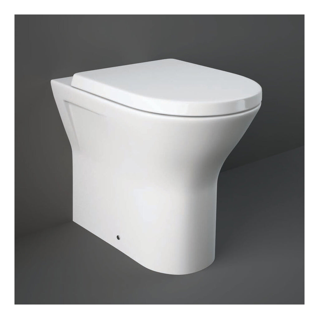 RAK Resort Rimless Extended Height Back to Wall Toilet With Soft Close Seat - White