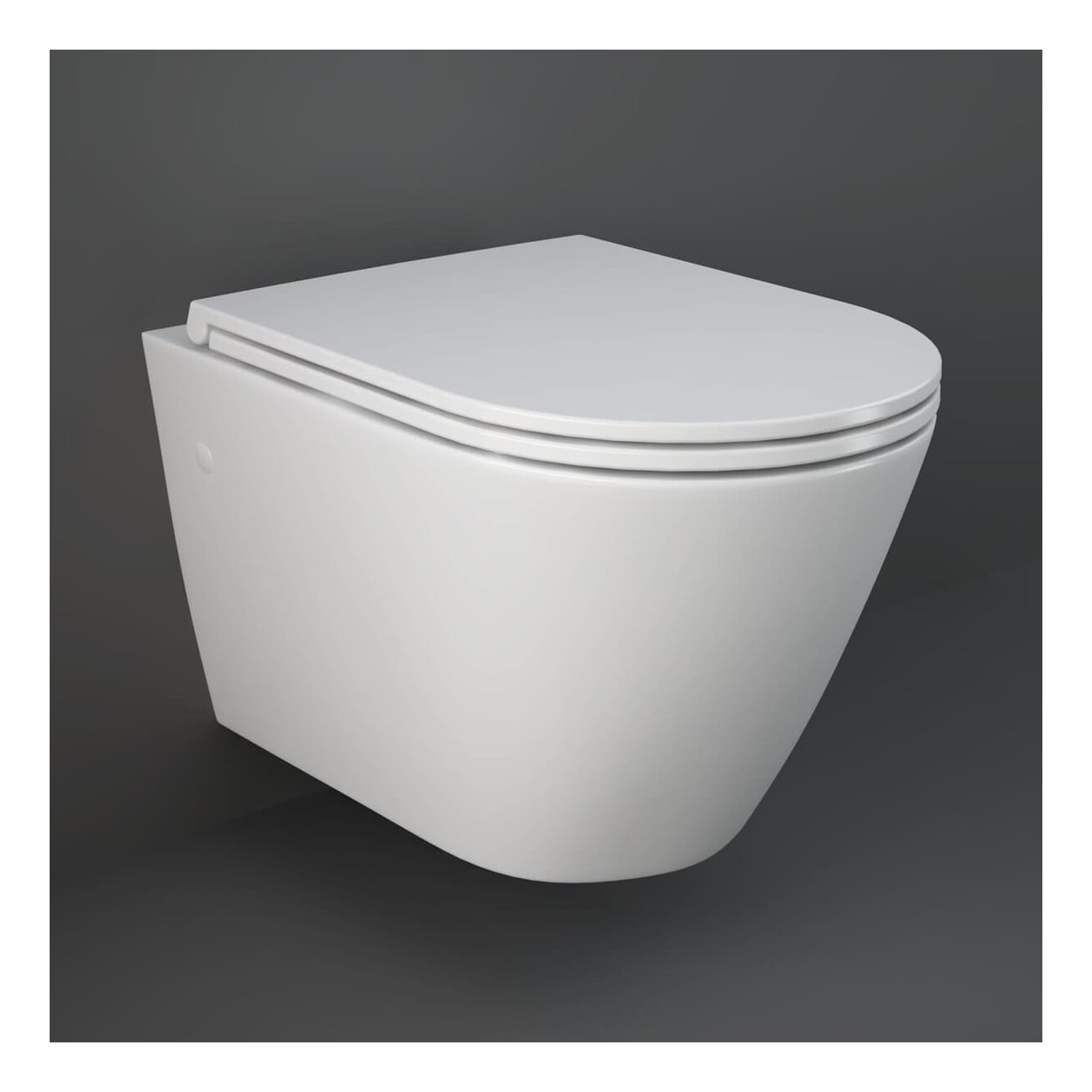 RAK Resort Wall Hung Toilet With Slim Sandwich Soft Close Seat - White