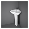 RAK Resort Corner Basin With Full Pedestal - 450mm Wide - 1 TH - Alpine White