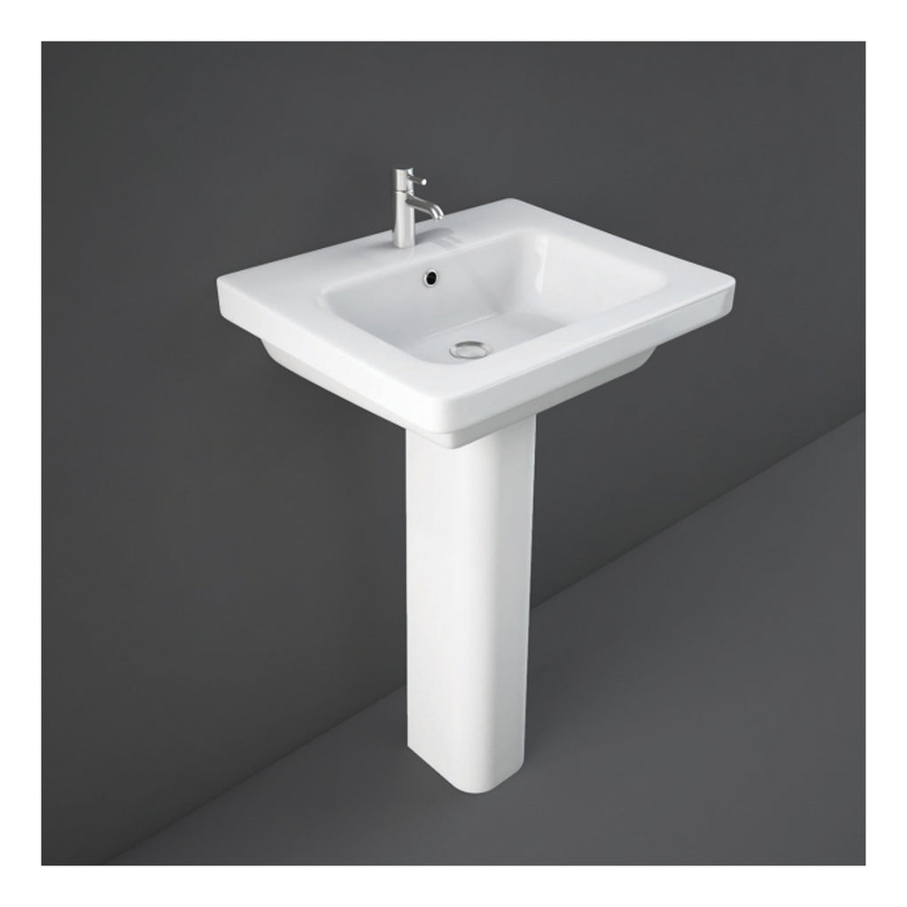 RAK Resort Basin With Full Pedestal - 500mm Wide - 1 TH - Alpine White