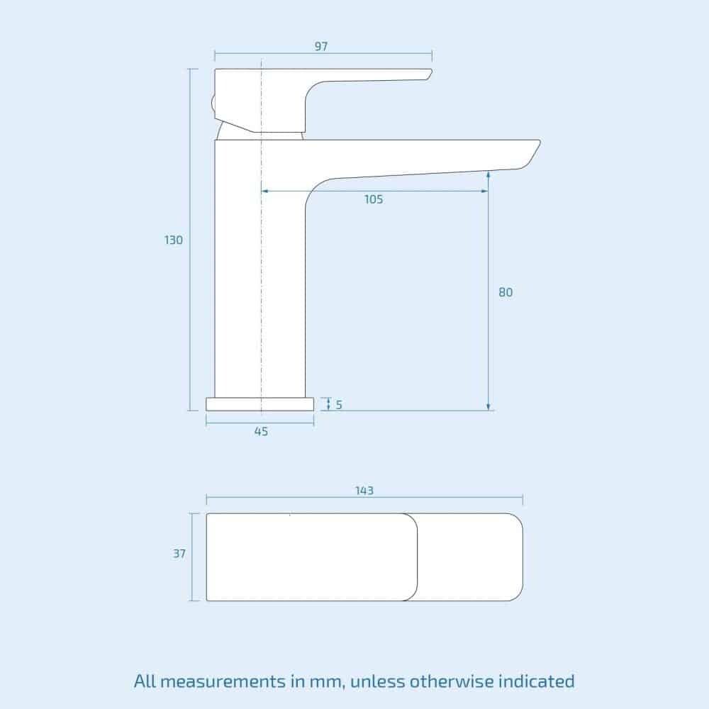 Matt Black Curve Basin Tap & Bath Filler Tap -13961