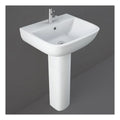 RAK Series 600 Basin With Full Pedestal - 520mm Wide - 1 TH - Alpine White