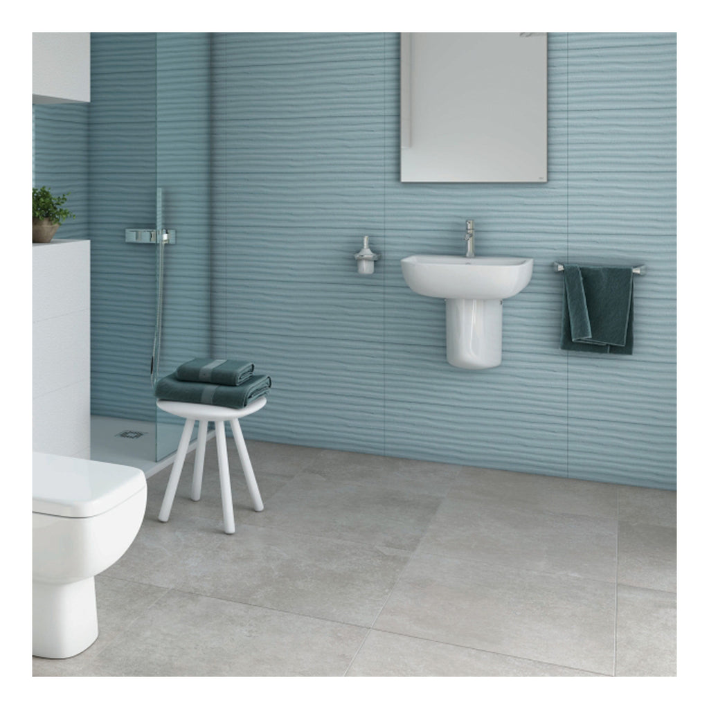 RAK Series 600 Basin With Semi Pedestal - 520mm Wide - 1 TH - Alpine White