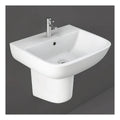 RAK Series 600 Basin With Semi Pedestal - 520mm Wide - 1 TH - Alpine White