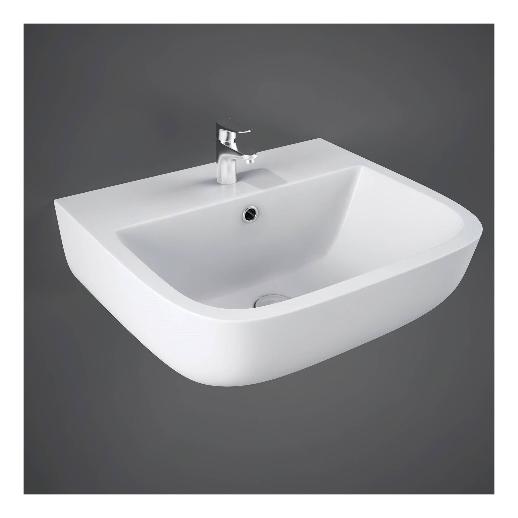 RAK Series 600 Cloakroom Wall Hung Basin - 400mm Wide - 1 TH - Alpine White