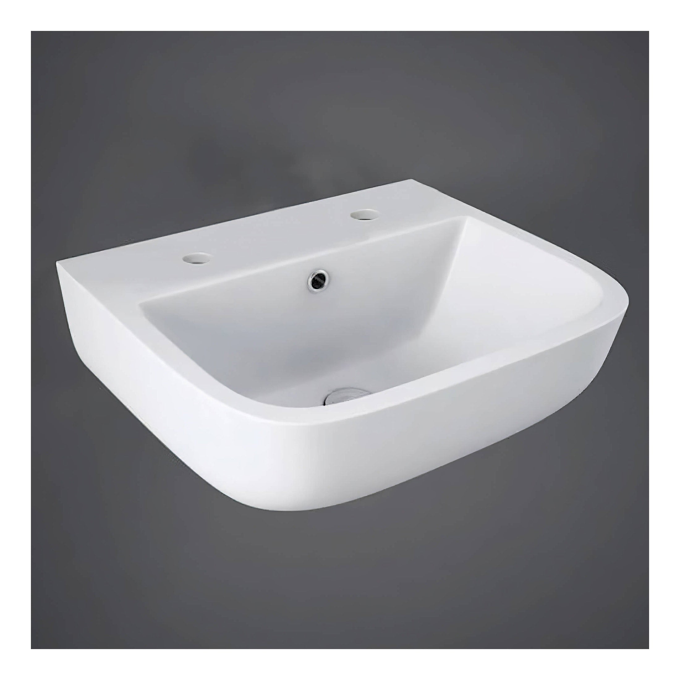 RAK Series 600 Cloakroom Wall Hung Basin - 400mm Wide - 2 TH - Alpine White