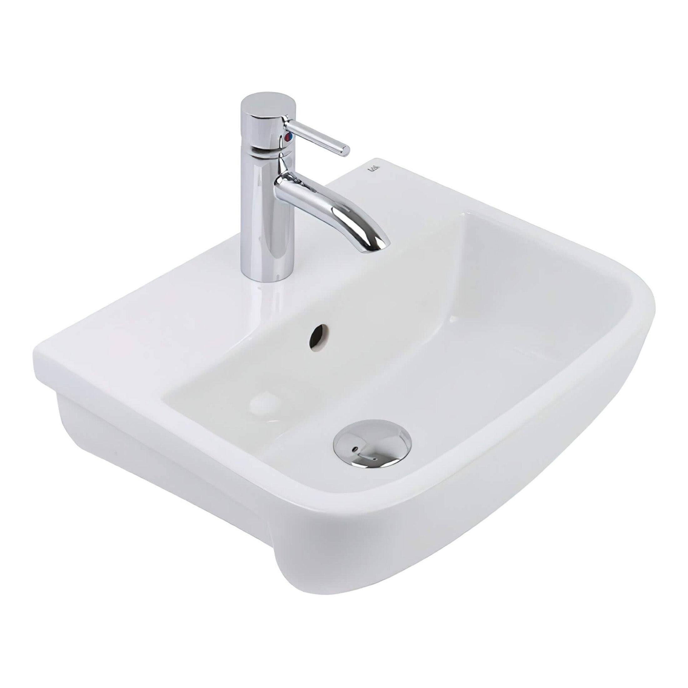 RAK Series 600 Semi Recessed Basin - 420mm Wide - 1 TH - Alpine White