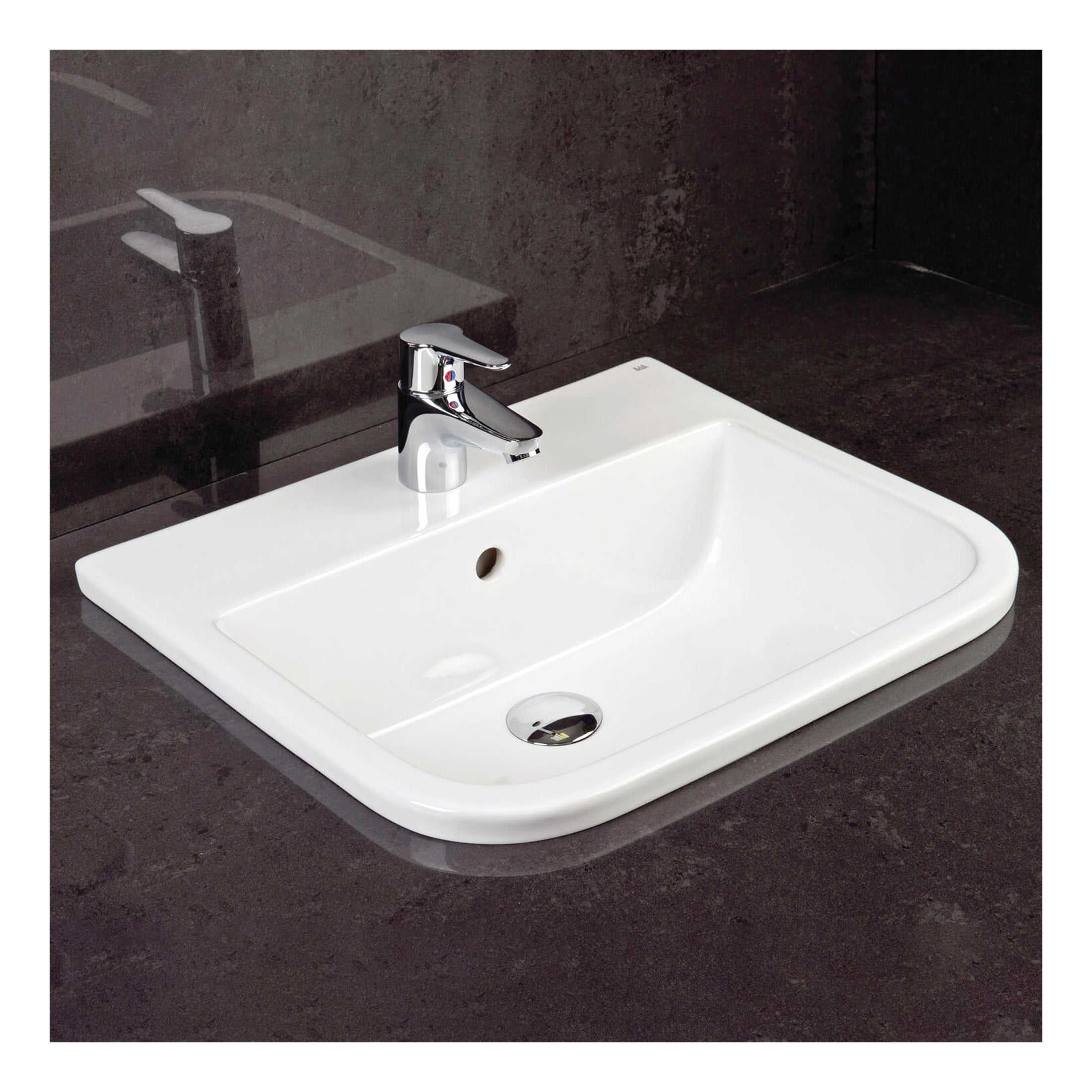 RAK Series 600 Inset Basin - 500mm Wide - 1 TH - Alpine White