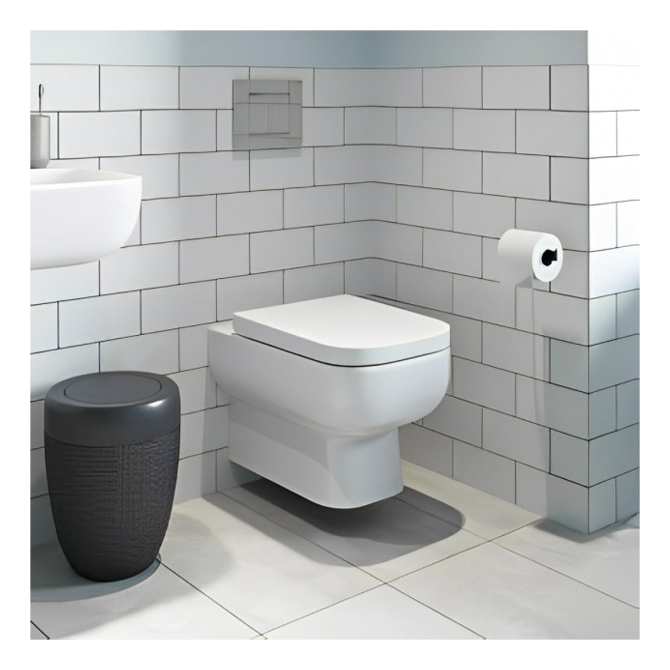 RAK Series 600 Rimless Wall Hung Toilet With Soft Close Seat - White