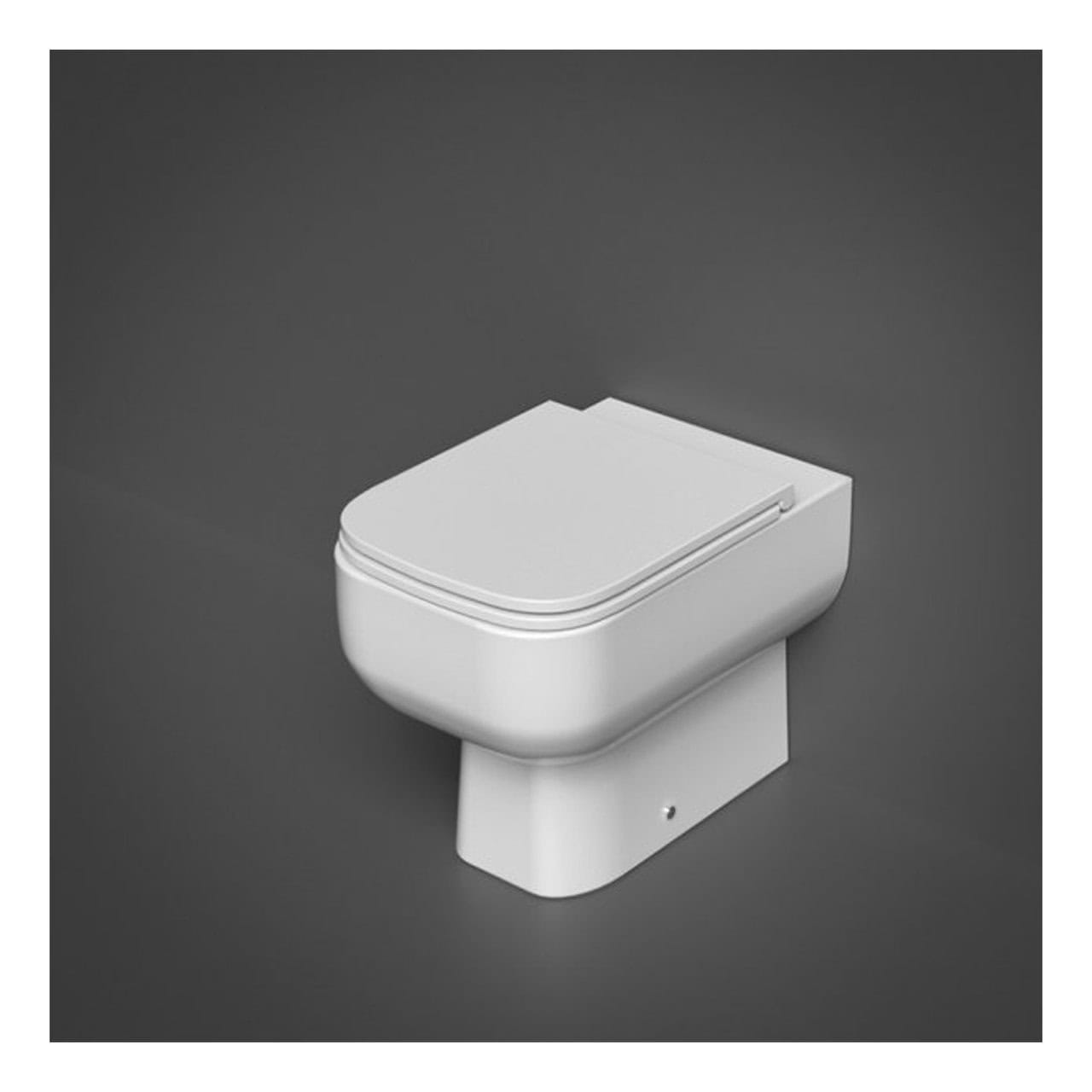 RAK Series 600 Rimless Back to Wall Toilet With Slim Sandwich Soft Close Seat - White