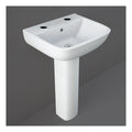 RAK Series 600 Basin With Full Pedestal - 520mm Wide - 2 TH - Alpine White