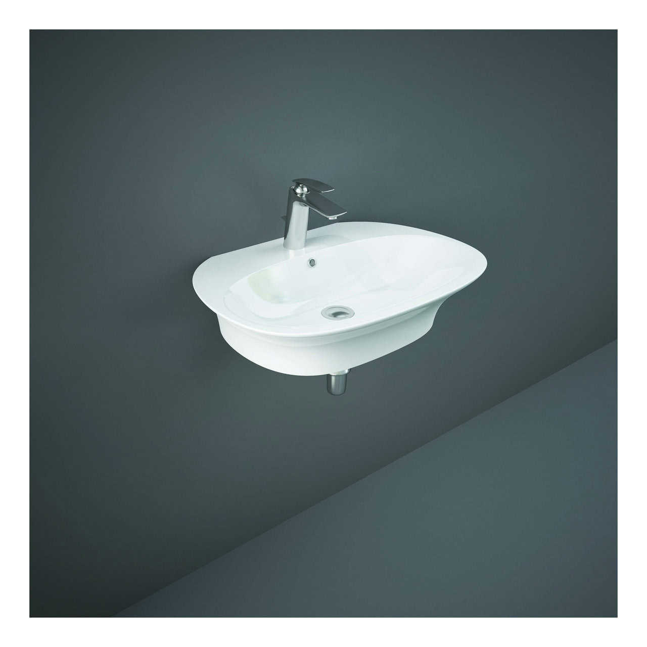 RAK Sensation Wall Hung Basin - 600mm Wide - 1 TH - Alpine White