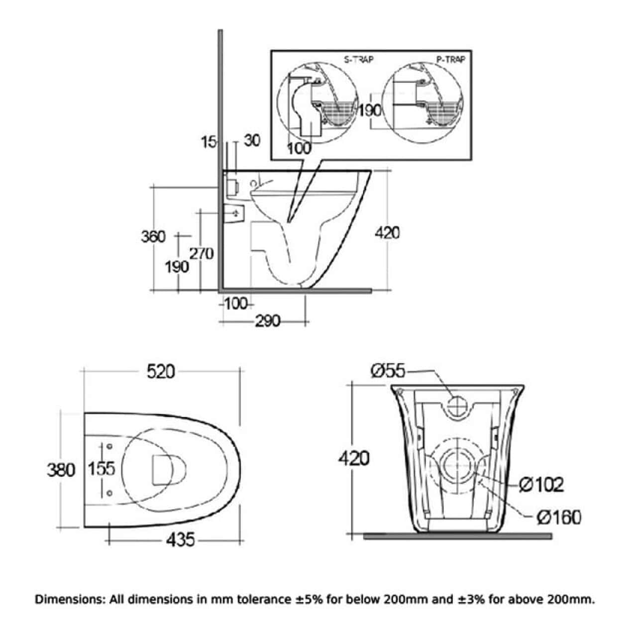 RAK Sensation Back To Wall Toilet With Soft Close Seat - White