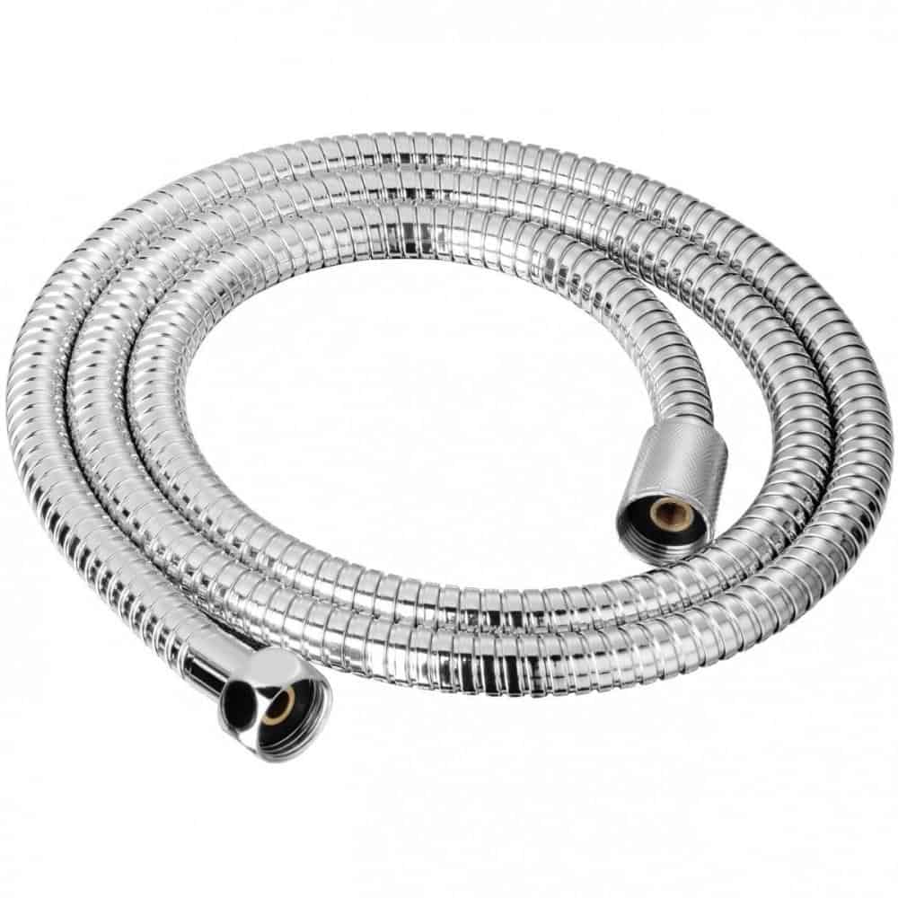 2mtr Extra Long 8mm - Chrome Metal Shower Hose-0