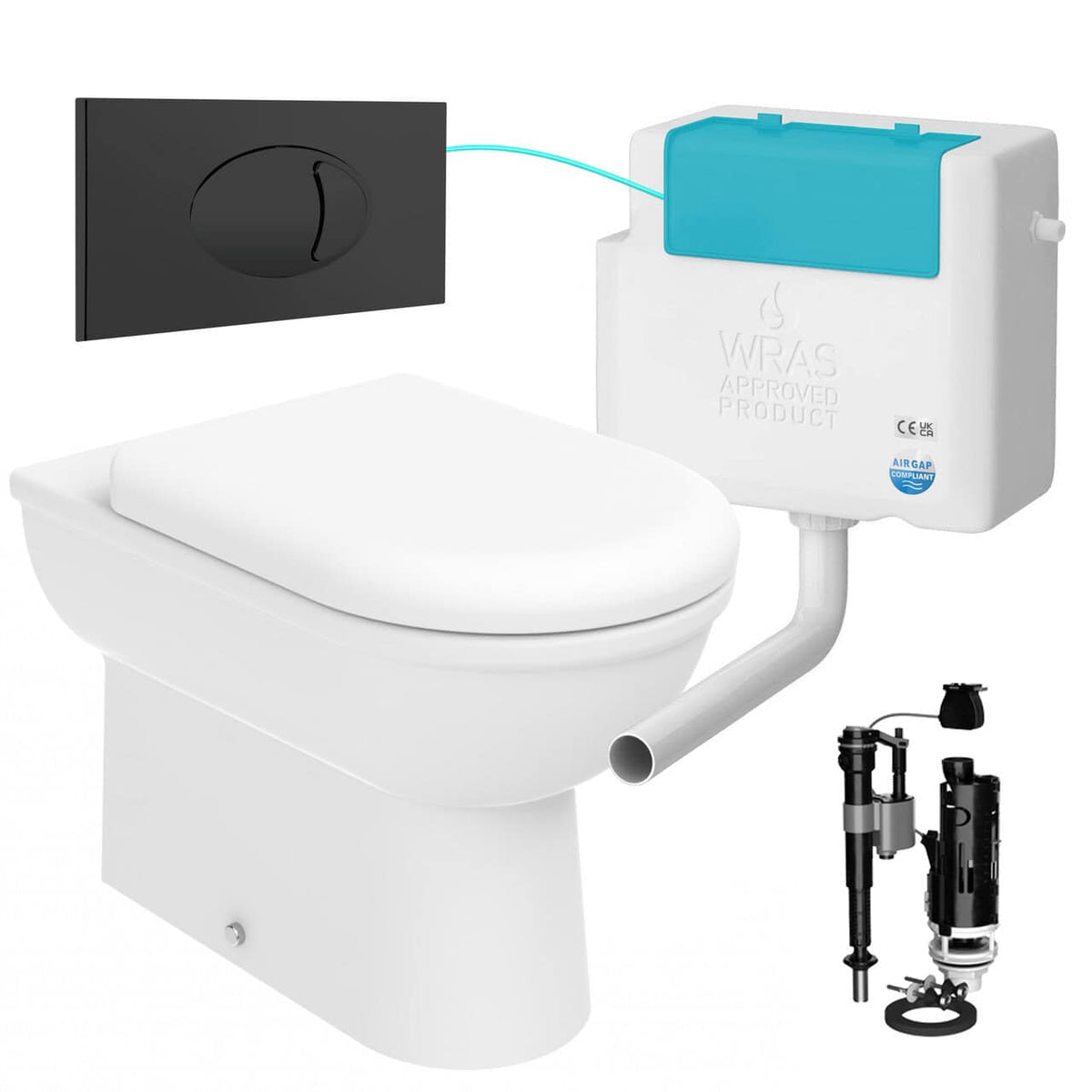 Back to Wall Toilet With Side Entry Cistern &amp; Flush Plate