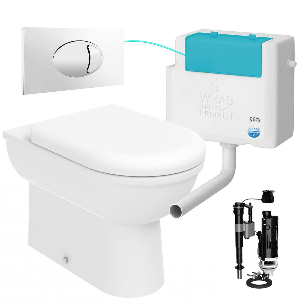 Back to Wall Toilet With Side Entry Cistern &amp; Flush Plate