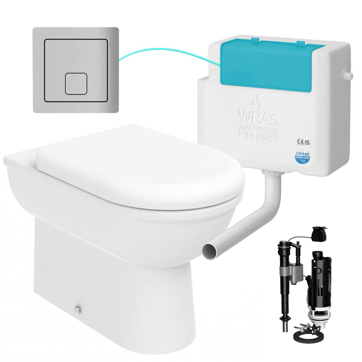 Back to Wall Toilet With Side Entry Cistern &amp; Flush Plate