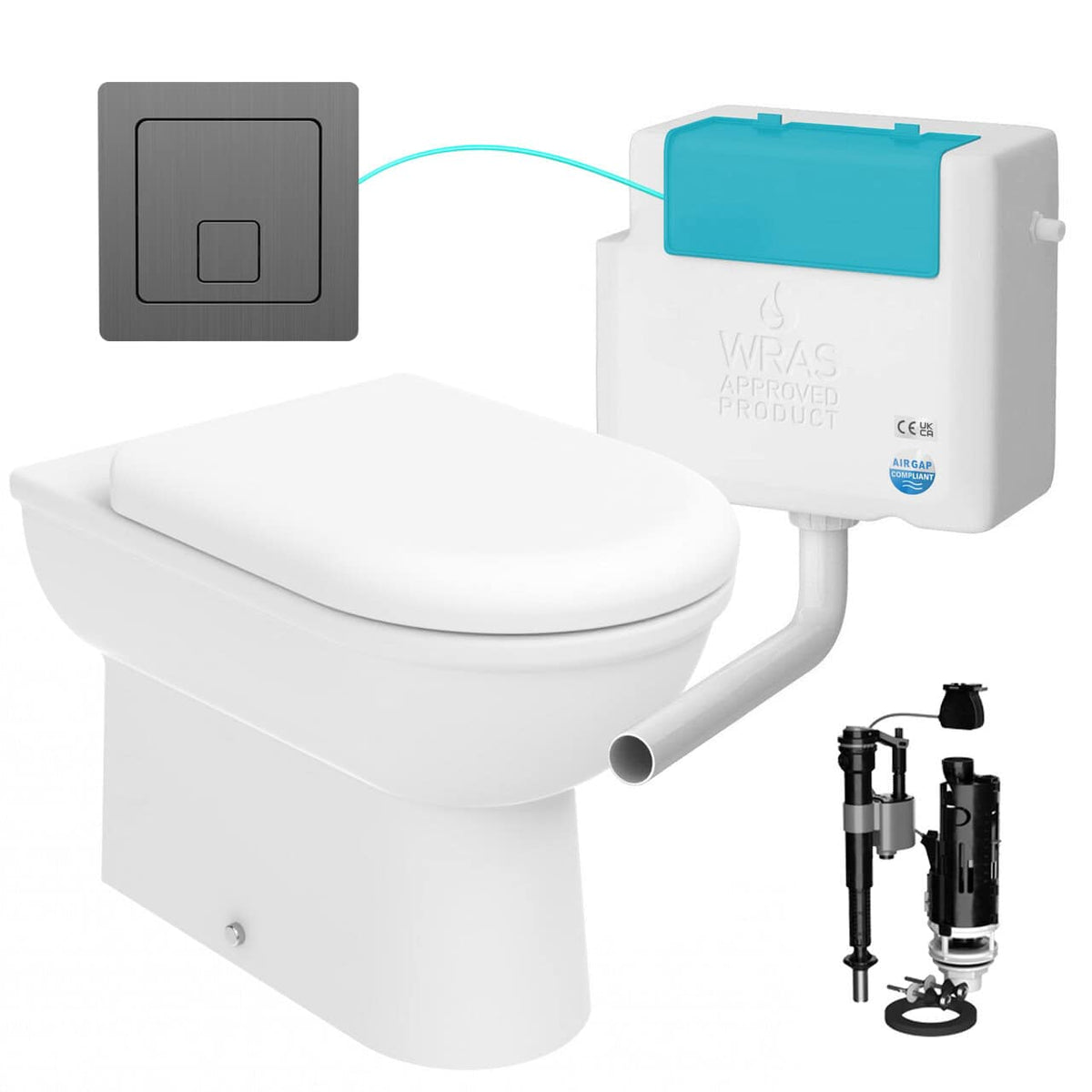 Back to Wall Toilet With Side Entry Cistern &amp; Flush Plate
