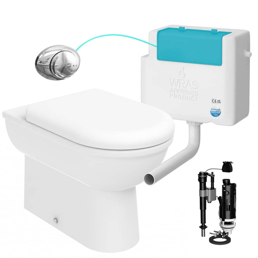 Back to Wall Toilet With Side Entry Cistern &amp; Flush Plate