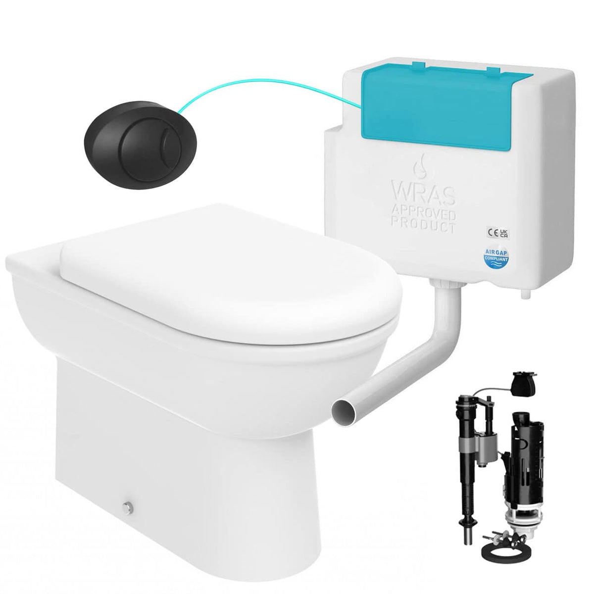 Back to Wall Toilet With Bottom Entry Cistern &amp; Flush Plate