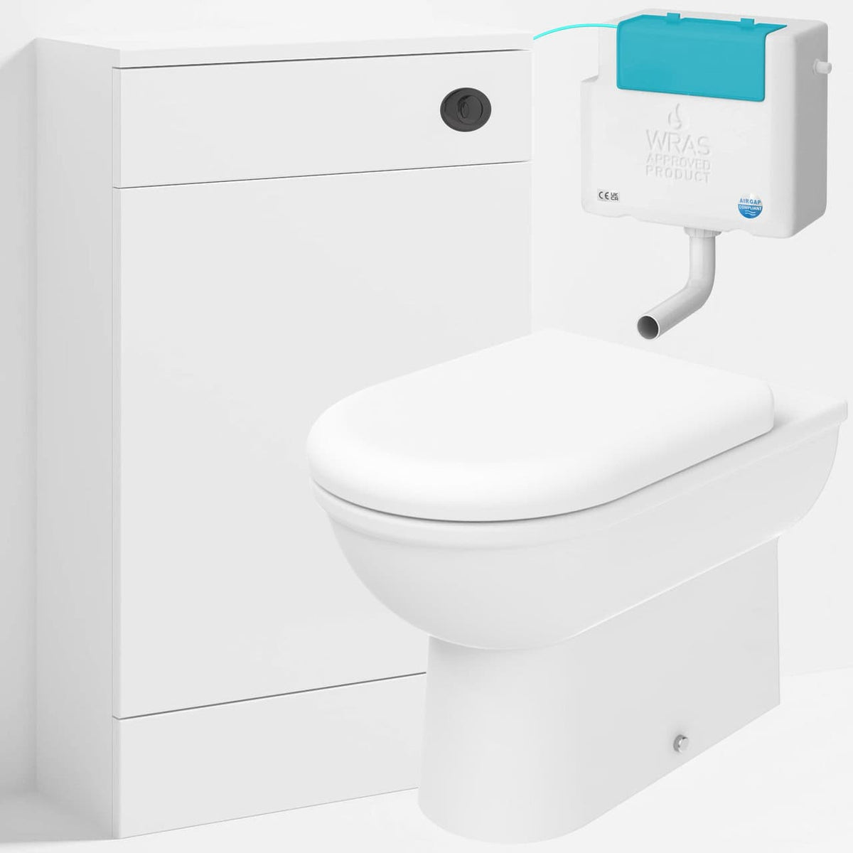 Back to Wall Toilet With WC Unit, Side Entry Cistern &amp; Flush Plate