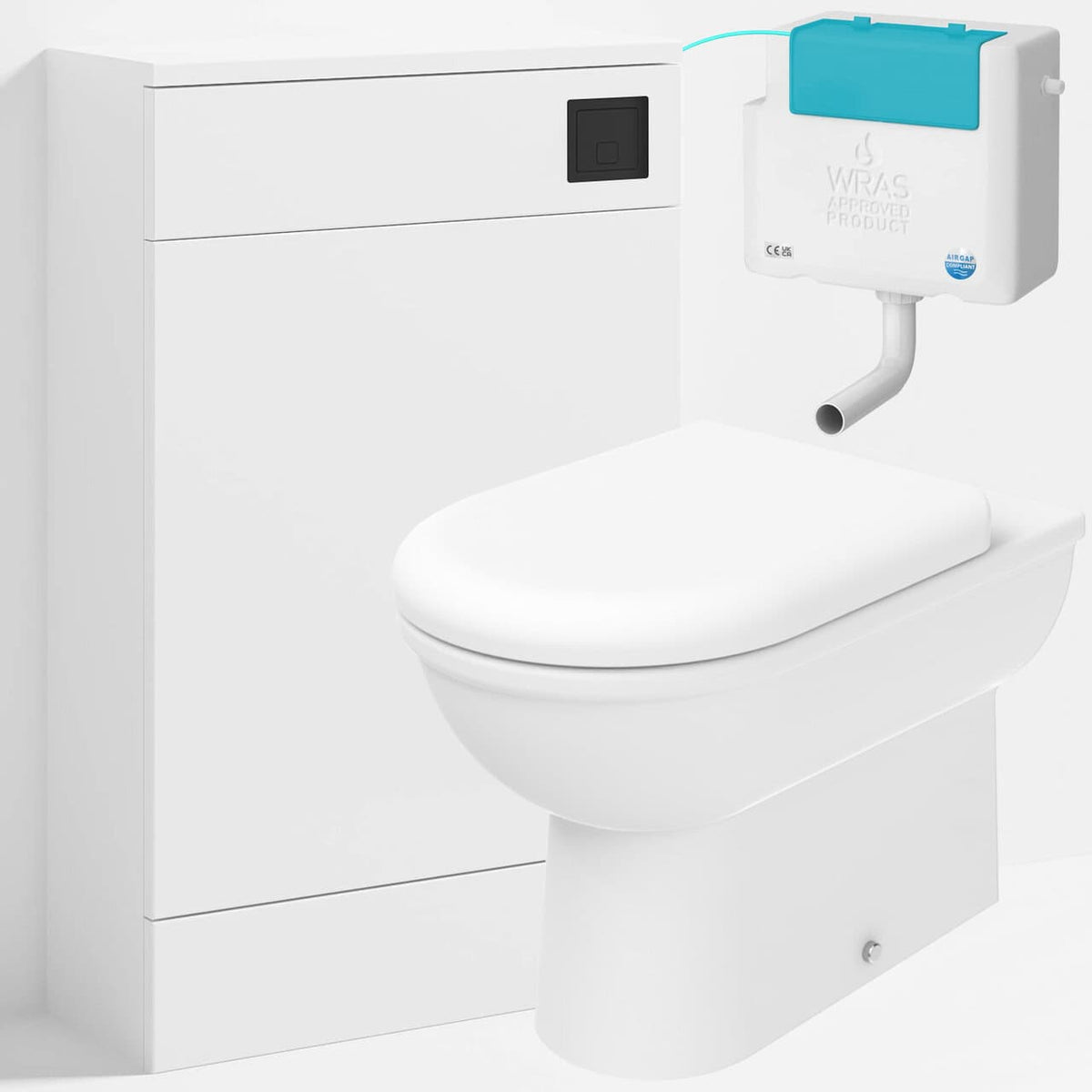 Back to Wall Toilet With WC Unit, Side Entry Cistern &amp; Flush Plate