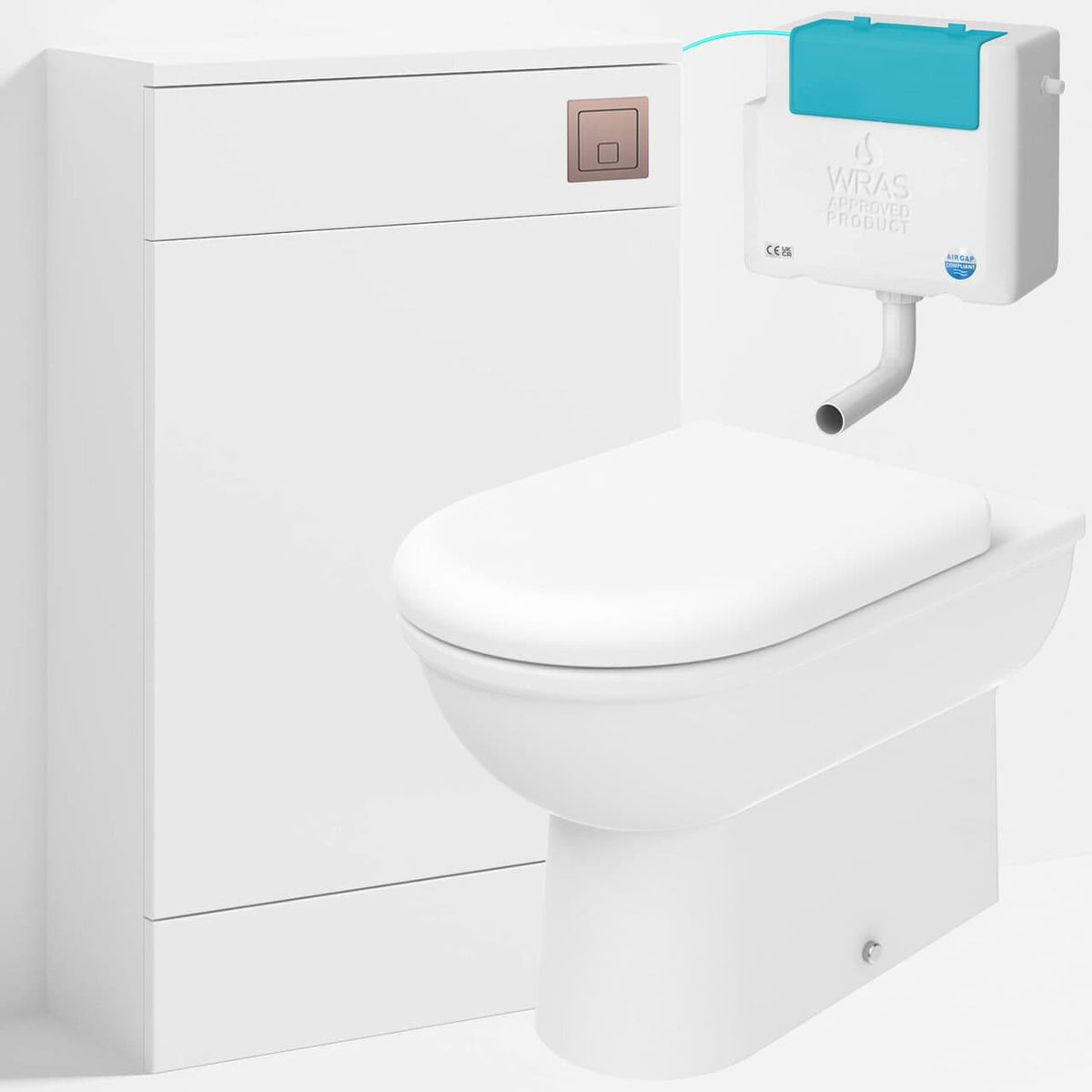 Back to Wall Toilet With WC Unit, Side Entry Cistern &amp; Flush Plate