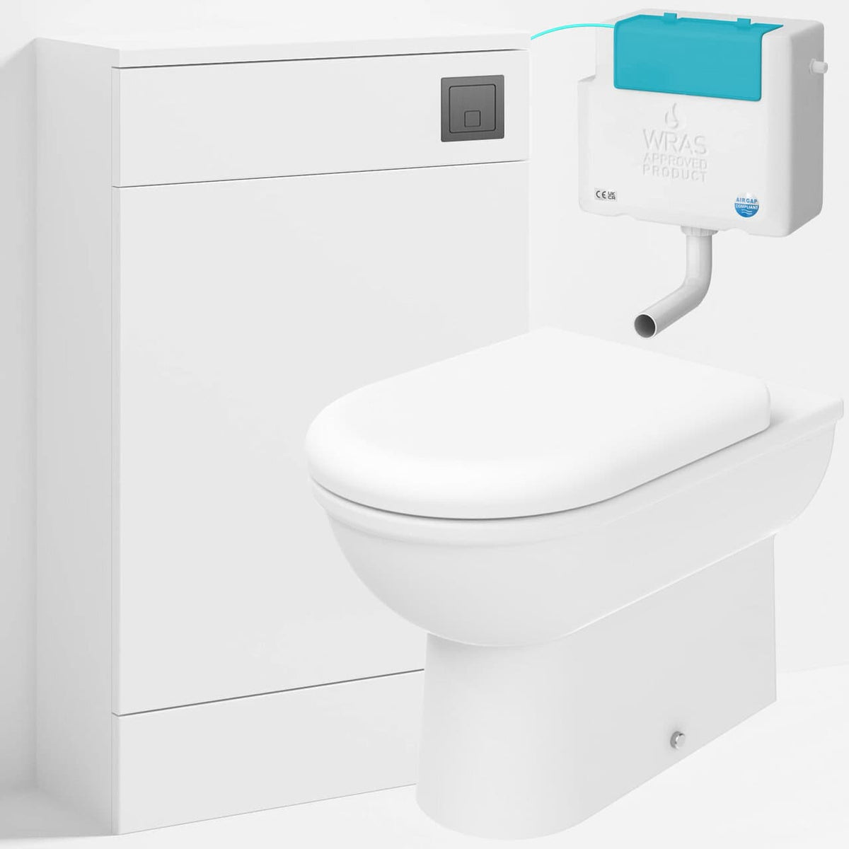 Back to Wall Toilet With WC Unit, Side Entry Cistern &amp; Flush Plate