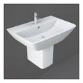 RAK Summit Basin With Semi Pedestal - 600mm Wide - 1 TH - Alpine White
