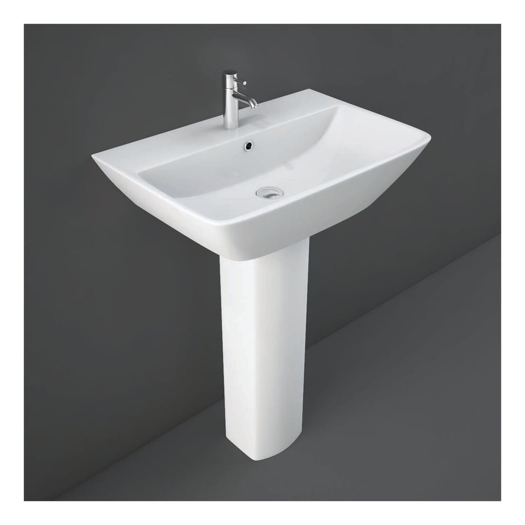 RAK Summit Basin With Full Pedestal - 500mm Wide - 1 TH - Alpine White
