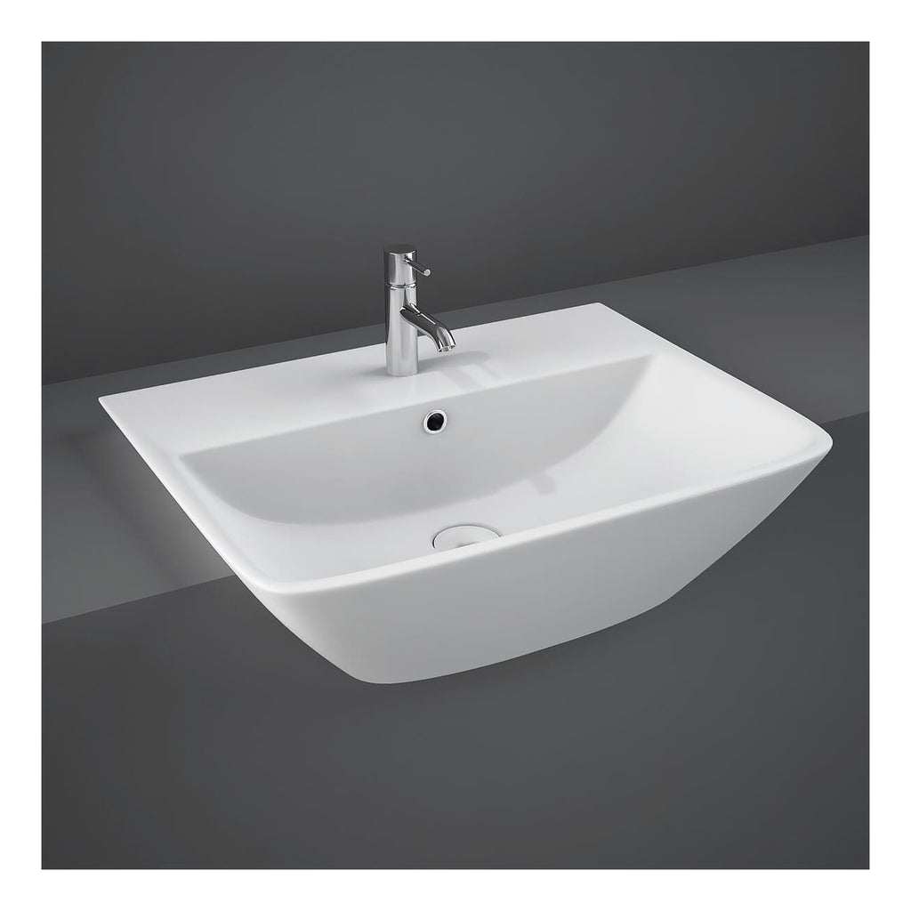 RAK Summit Semi Recessed Basin - 500mm Wide - 1 TH - Alpine White