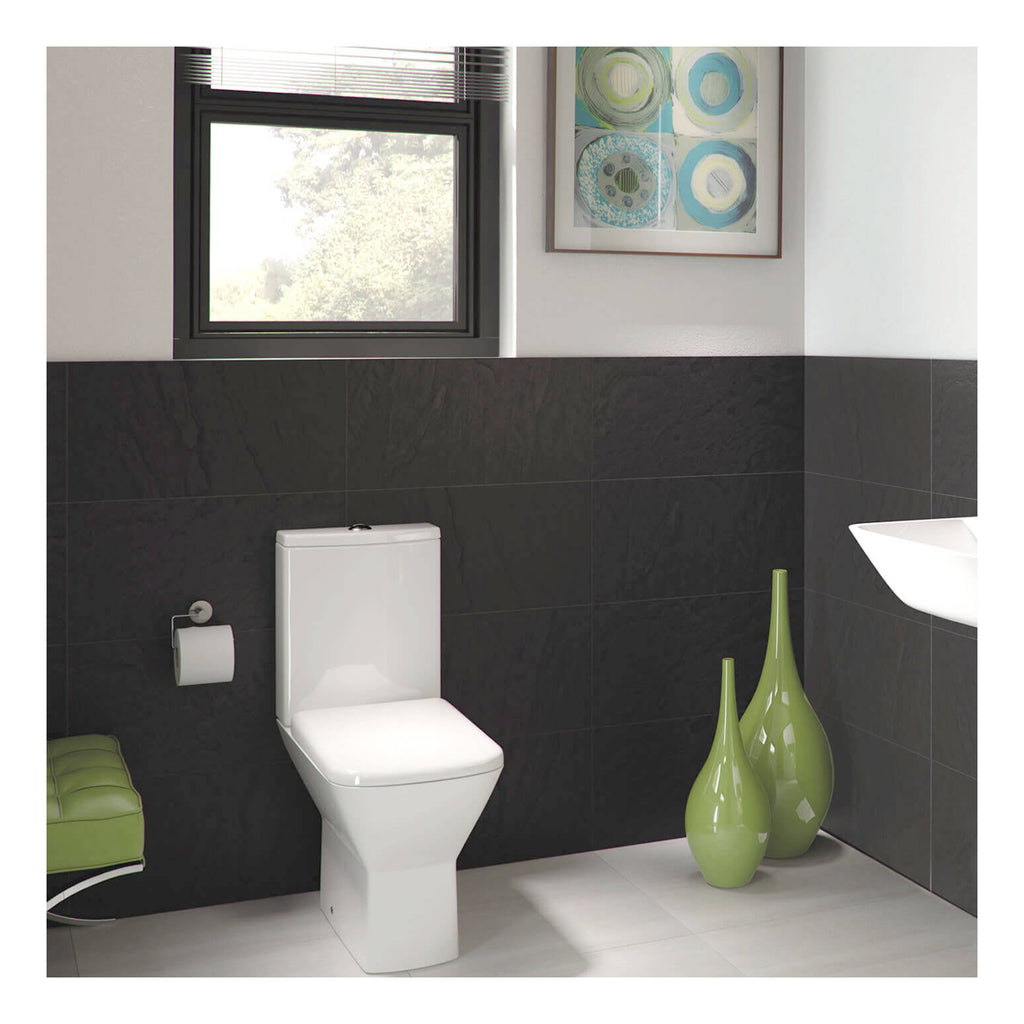 RAK Summit Close Coupled Toilet With Cistern And Soft Close Seat - White