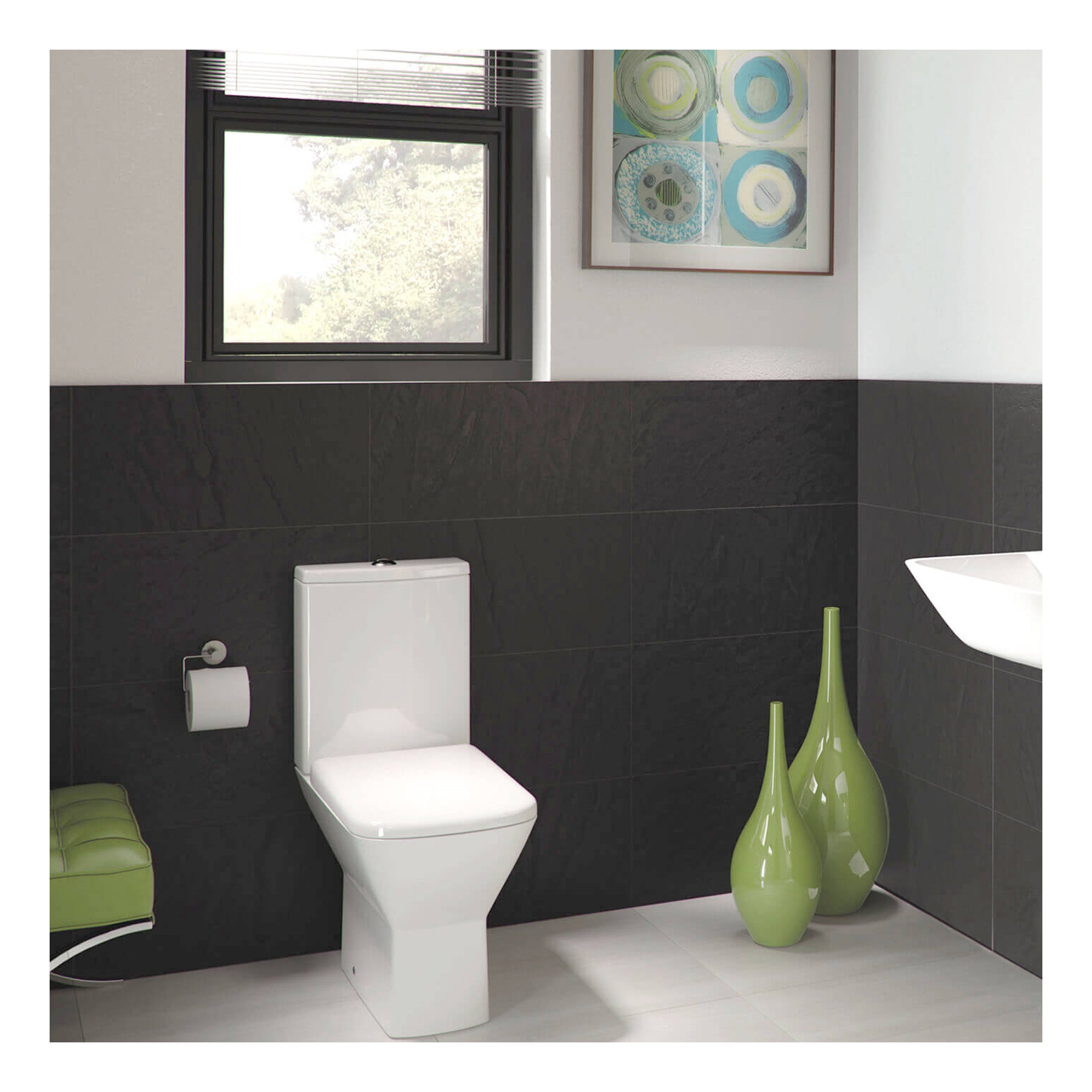 RAK Summit Close Coupled Toilet With Cistern And Soft Close Seat - White