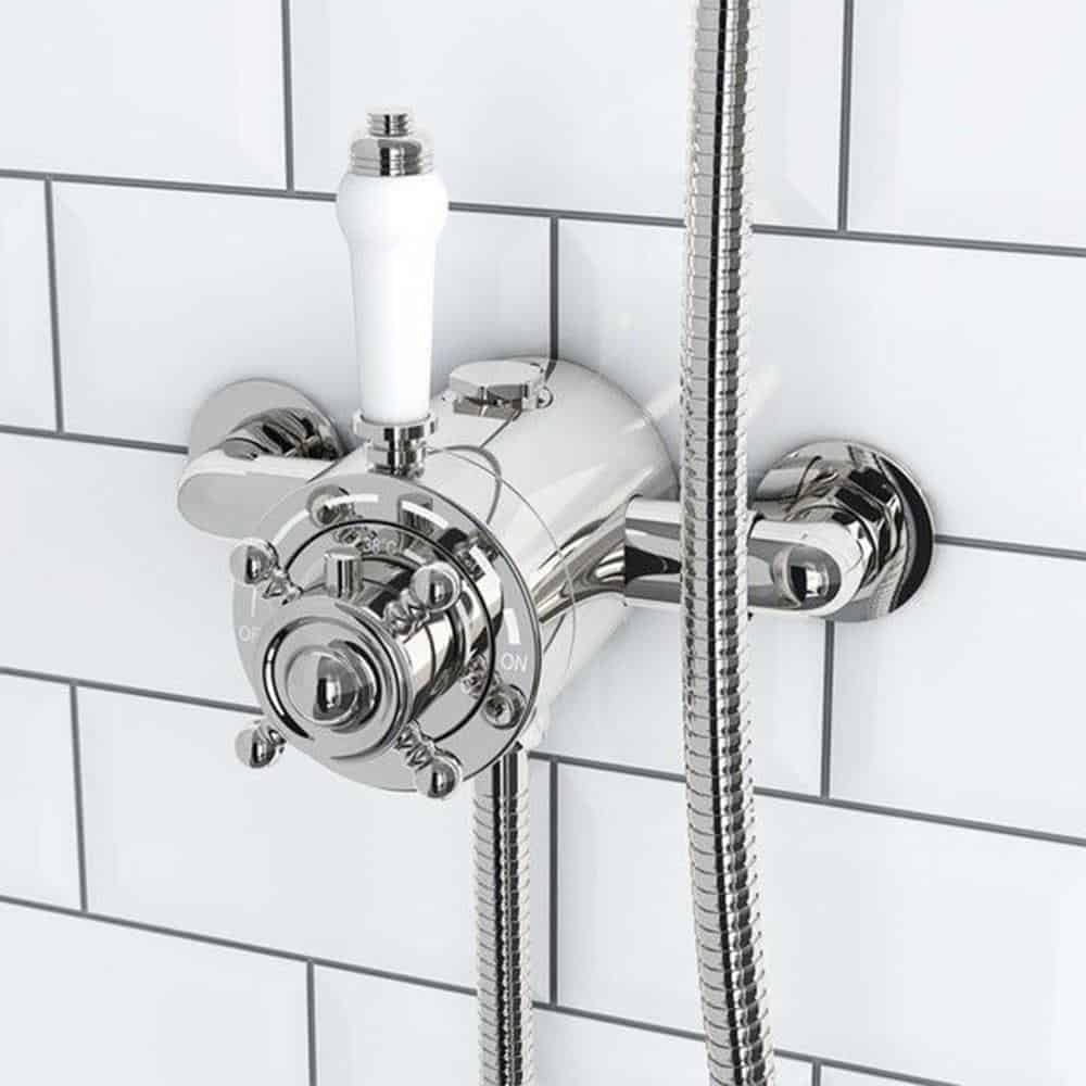 Traditional Thermostatic Shower Valve Adjustable Centres 130 - 150mm-12982