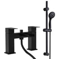 Waterfall Bath Shower Mixer Tap & Shower Slider Rail Kit Matte Black-0