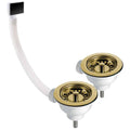 Moss & Britten 1.5 Bowl Overflow Waste & Single Basket Strainer Polished Gold-0