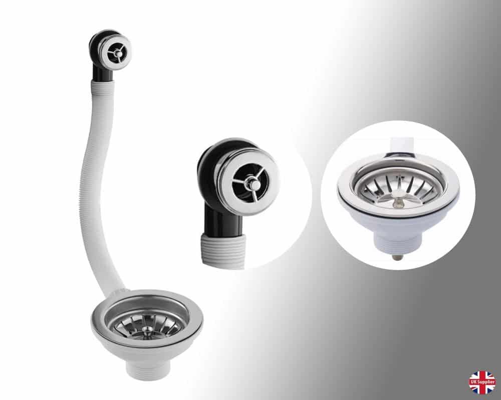 Kitchen Basket Strainer Waste & Plug Including Overflow-0