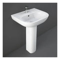 RAK Tonique Basin With Full Pedestal - 550mm Wide - 1 TH - Alpine White